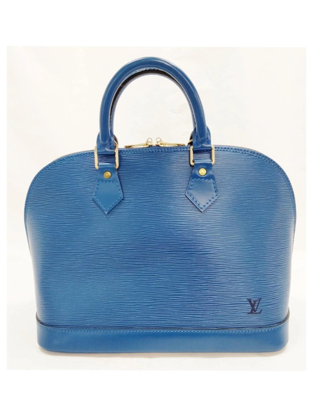 Authentic Louis Vuitton Alma PM Epi Leather Blue Handbag Satchel Bag - Picture 2 of 16